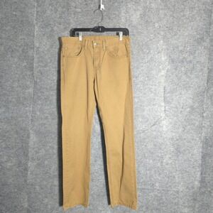 Levi 513 Slim Straight Pants Mens 32x32 Tan Khaki Cotton Twill Chino 5-Pocket